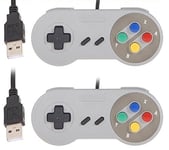 YUMQUA SNES USB Controller, 2 Pack USB Wired Retro Classic Game Controller Joypad Game Pad for Windows Laptop PC Mac and Raspberry Pi System