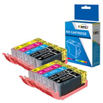 Fimpex Compatible Ink Cartridge Replacement for Canon Pixma MG5700 MG5750 MG5751 MG5752 MG5753 MG6800 MG6850 MG6851 MG6852 MG6853 MG7750 MG7751 MG7752 MG7753 TS5050 TS5051 (BK/PBK/C/M/Y, 10-Pack)