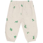 garbo&friends Seersuckerbyxor Azulejos Emerald | Vit | 74/80 cm