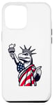 iPhone 15 Pro Max Dino Statue Of Liberty 4th Of July American flgs Case