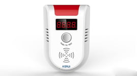 Gasdetektor / Gaslarm med LED-Display, Ström & batteridriven
