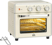 Mini Convection Oven Countertop Toast Bake Air Fry Thermostat 1400W 20L White UK