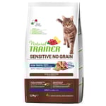 2,4 kg + 600 g på köpet! 2 x 1,5 kg Natural Trainer kattfoder - Adult No Grain med öring