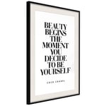 Plakat - Coco Chanel - 40 x 60 cm - Sort ramme med passepartout