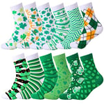 Boyiee 24 Pairs Holiday Socks Valentine's Day St. Patrick's Day Easter Print Soft Gift Socks Bulk for Women Men Girls(Clover Style)