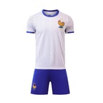 2024 Europa Sportkläder Fotboll Frankrike Tröja Kortärmad Shorts Tröja Euro 2024 Blå Vit Barn 24