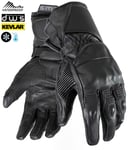 DUAL WEATHER TOURMAX BLACK VINTAGE KEVLAR WATERPROOF MC HANDSKAR