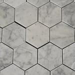 Italian Marble Carrara Mosaik Hexagon Polerad 10x11,5 cm 13283