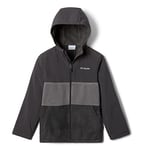 Columbia Boy's Steens Mountain Novelty Hooded Fleece Pullover, Charcoal Heather, City Grey, Shark, XL