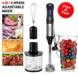 Hand Blender Mixer 4in1 Processor Chopper Mixer Bowl Egg Whisk & Beaker 1000W UK