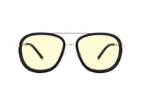 Gunnar Optiks Dme-02701, Unisex, Rund, Klassisk, Svart, Guld, Rostfritt Stål, Bärnsten