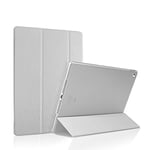 Luch iPad Pro 12.9 (Model 2015) Case, Glitter Silk Series Protective Cover Case with Hard PC Transparent Back Cover with Auto Sleep/Wake and Stand Function for iPad Pro 12.9 Inches, Silver
