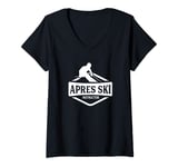 Femme Apres Ski Instructor T-Shirt Party Afterski Skier T-Shirt avec Col en V
