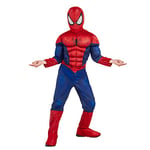 RUBIES - SPIDER-MAN - Marvel officiel - Déguisement pour enfant de luxe Spider-Man. Taille 3-4 ans. Costume avec combinaison aux muscles rembourrés + cagoule attache velcro + couvre-bottes intégrés