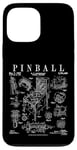 Pinball Arcade Gaming Machine Vintage Gamer Imprimé Brevet Coque pour iPhone 13 Pro Max