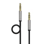 iCables Aux Cable 3.5mm Audio Cable - Jack to Jack cable / Braided Auxiliary Cable - Works with Portable speakers, Car Stereo, Mobile MP3 / MP4 Players, PC / Laptop and more - Audio Jack / AUX Lead / Car Aux cable - Length = 9.8ft / 3M