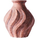 Dusty Deco Swirl Vase Stor, Brun Keramikk