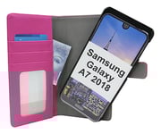 Skimblocker Magnet Fodral Samsung Galaxy A7 2018 (A750FN/DS) (Hotpink)