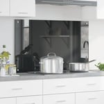 Kök Backsplash Mörkgrå 100x60x0,6 cm Härdat Glas