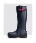Hunter Balmoral Side Adjustable 3mm Neo Lined Tech Sole Womens Tall Boot - Navy - Size UK 6