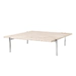 Fritz Hansen - PK61A, Beige marmor - Soffbord - Poul Kjærholm - Beige - Metall/Sten
