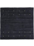 CarpetFine Tapis de Laine Gabbeh Uni Noir 200x200 cm | Tapis Moderne pour Le Salon et la Chambre à Coucher