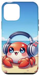 iPhone 12 mini Kawaii Crab Headphones: The Crab's Rhythm Case