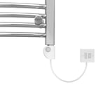 Thermostatic Electric Bathroom Curved Heated Towel Rail Radiator 1800x500 Chrome
