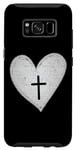 Coque pour Galaxy S8 Jésus vous aime cœur avec croix religieuse bible chrétienne