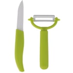 2 St. Keramisk Kniv Och Skalare (färg: Grön)
