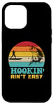 Coque pour iPhone 13 Pro Max hookin' ain't easy vintage fisherman funny fishing dad