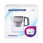 AQUAPHOR Water Filter Jug Compact Grey, Space-saving, Lightweight Fridge door f