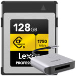 Lexar CFexpress Type B Pro 128GB Gold R1750/W1500 + Card Reader