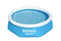 Bestway Fast Set 57450, Inramad / uppblåsbar pool, Barn och vuxen, Blå, Vit, 7,06 kg