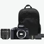canon eos 850d camera ef s 18 55mm is stm lens backpack sd card spare battery 3925C018