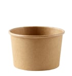Thali Outlet - 500 x 8oz / 250ml Brown HD Kraft Deli Soup Containers - for Hot & Cold Food. Ice Cream Rice Curry Takeaways