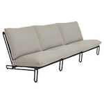 Brafab Blixt 3-sits soffa aluminium svart och dyna tyg beige