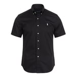 Lululem0n Herr Kortärmad Broderade Skjortor Knappar Ner Broderad Kubansk Bröllopsskjorta Sommar Toppar Black 2XL