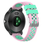 20mm Garmin Vivoactive 3 dual-color silicone watch band - Pink / Cyan Hole