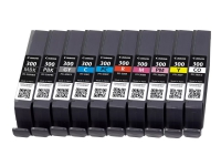 Canon PFI-MBK/PBK/CO/GY/R/C/M/Y/PC/PM 10 Ink Cartridge Multipack - 10-pack - 14.4 ml - grå, gul, cyan, magenta, röd, mattsvart, foto-svart, foto-cyan, foto-magenta, kromoptimerare - original - bläcktank - för imagePROGRAF PRO-300
