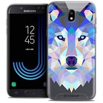 Caseink Coque pour Samsung Galaxy J5 2017 J530 (5.2) Housse Etui [Crystal Gel HD Polygon Series Animal - Souple - Ultra Fin - Imprimé en France] Loup