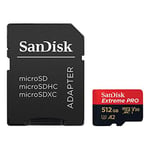 SanDisk Extreme Pro 512 GB microSDXC Memory Card + SD Adapter with A2 App Performance + Rescue Pro Deluxe 170 MB/s Class 10, UHS-I, U3, V30