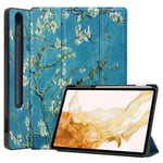Samsung Galaxy Tab S7 Plus etc. mönster Fodral - Peach Blossom
