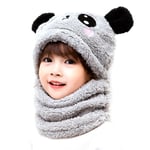 Winter Autumn Cute Warm Baby Child Panda Pattern Pullover Hat Grey M