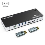 WAVLINK UTD21H 11 in 1 4K Dual DisplayPort Hub Converter Thunderbolt 3 Docking Station, Plug:US Plug