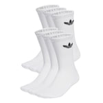 adidas Originals Strumpor Trefoil Cushioned Crew 6-pack - Vit/svart, storlek 34-36