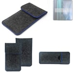 Protective cover for Oppo Reno10 Pro+ Global dark gray blue edge Filz Sleeve Bag
