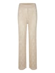 Elleny Knit Trousers Bottoms Trousers Straight Leg Beige Second Female