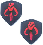 Star Wars Mandalorian Mythosaur Skull Crest Bounty Hunter Boba Fett Shield Patch, Tactical Morale Patches with Fastener Hook and Loop Backing 3.5 x 2.48 inch (Black)