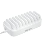 Deltaco USB-ladestasjon, 20 W, totalt maks 120 W - Hvit